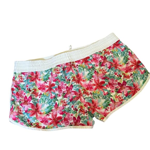 OP Ocean Pacific Womens Shorts Size XL Pink Floral Beachy Coastal Vibe Coverup - Picture 2 of 6